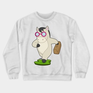 Horse Business woman Briefcase Crewneck Sweatshirt